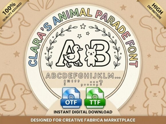 Clara’s Animal Parade: A Playful Display Font for Memorable Branding