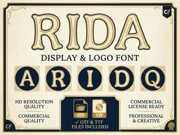 Rida: A Vintage Display Font That Elevates Real Small Business Branding