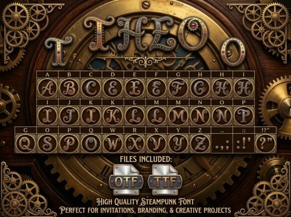Theo: A Steampunk Display Font with Editorial Grace